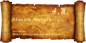 Alexics Marcell névjegykártya